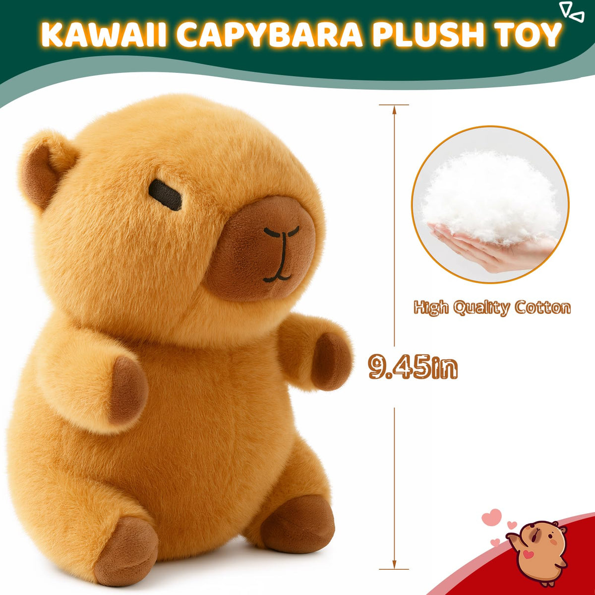 TITQWOP capybara plush close-up highlights ultra-soft fabric for cozy hugs