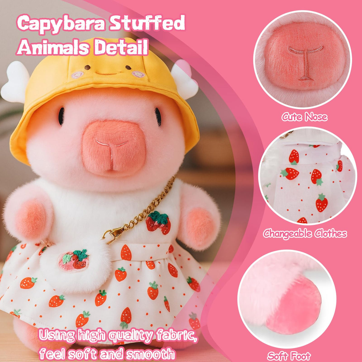 TITQWOP Capybara Plush featuring three crossbody bags for imaginative adventures