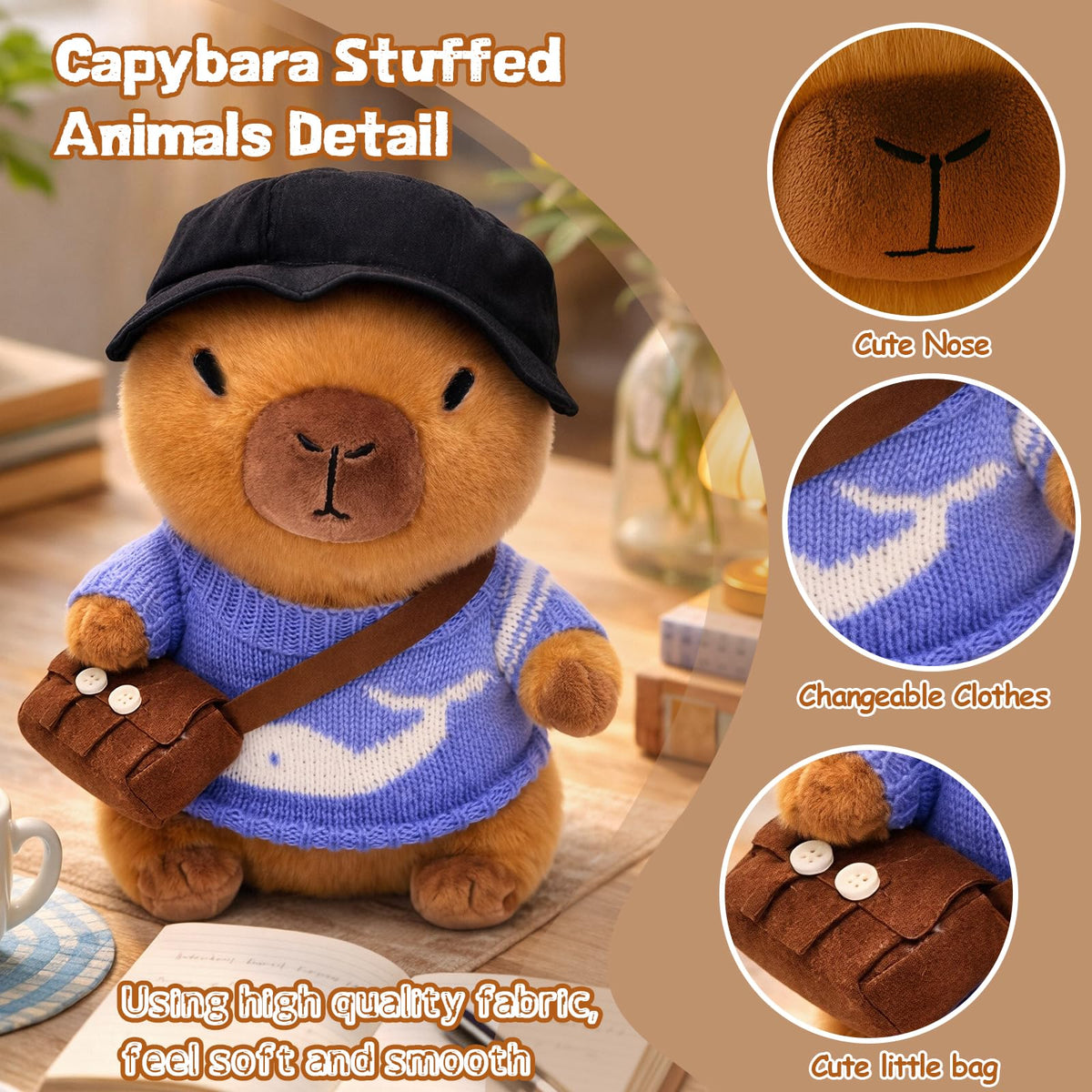 TITQWOP capybara plush hat 1, adds cozy headwear to outfits.