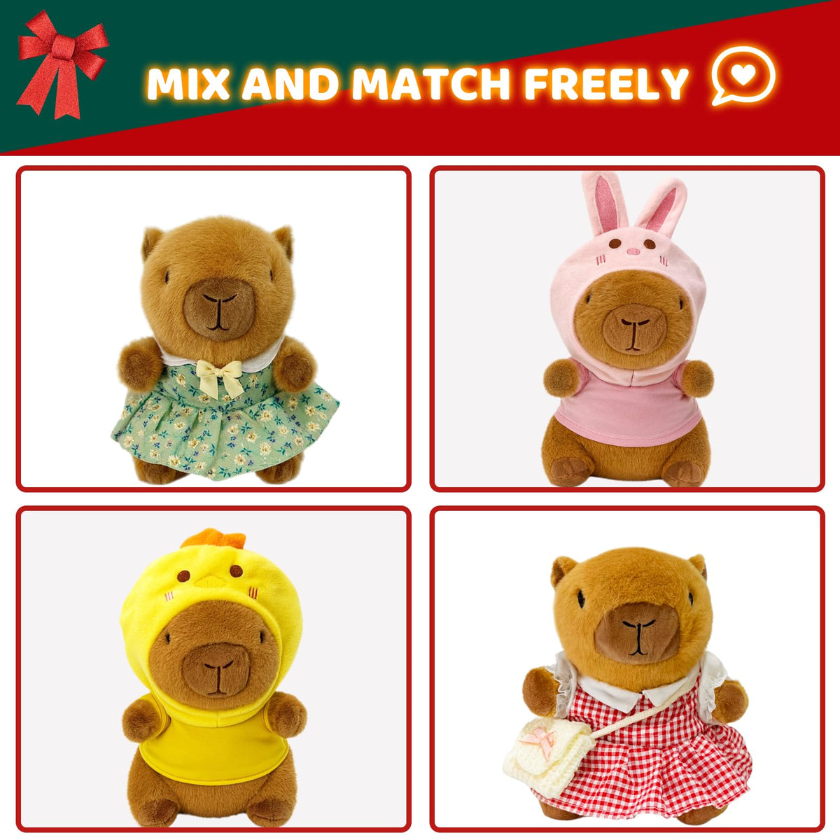 TITQWOP capybara plush with cute hat to spark imaginative outfits
