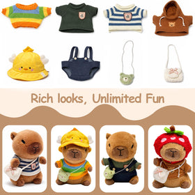 TITQWOP capybara plush with hats for pretend dressing fun