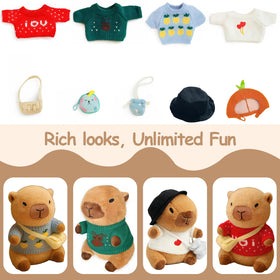 TITQWOP capybara plush outfits collection for creative dress-up play.
