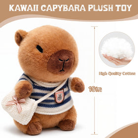 TITQWOP capybara plush in overalls for casual style play