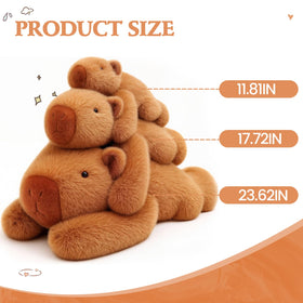 TITQWOP capybara plush used as a cozy pillow on a sofa.