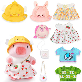TITQWOP Capybara Plush Toy with nine outfits invites endless dress-up play for kids