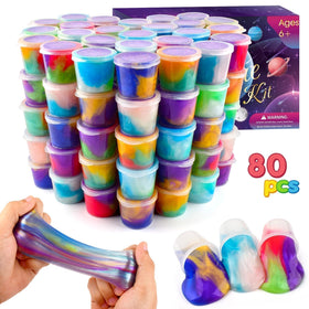 TITRITH 80-pack galaxy slime jars ideal as party favors and colorful sensory play.