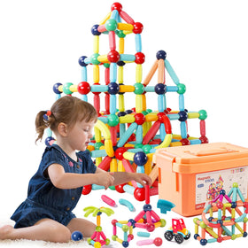 Titrot magnetic blocks colorful assembly boosts fine motor skills during open-ended play