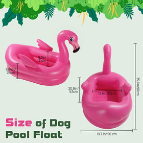Tivray dog pool float with bright flamingo design boosts visibility in water.