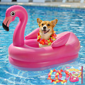 Tivray dog pool float flamingo raft design enhances visibility and playtime safety.