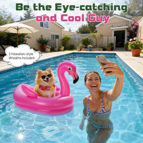 Tivray flamingo float features a thickened base for extra stability.
