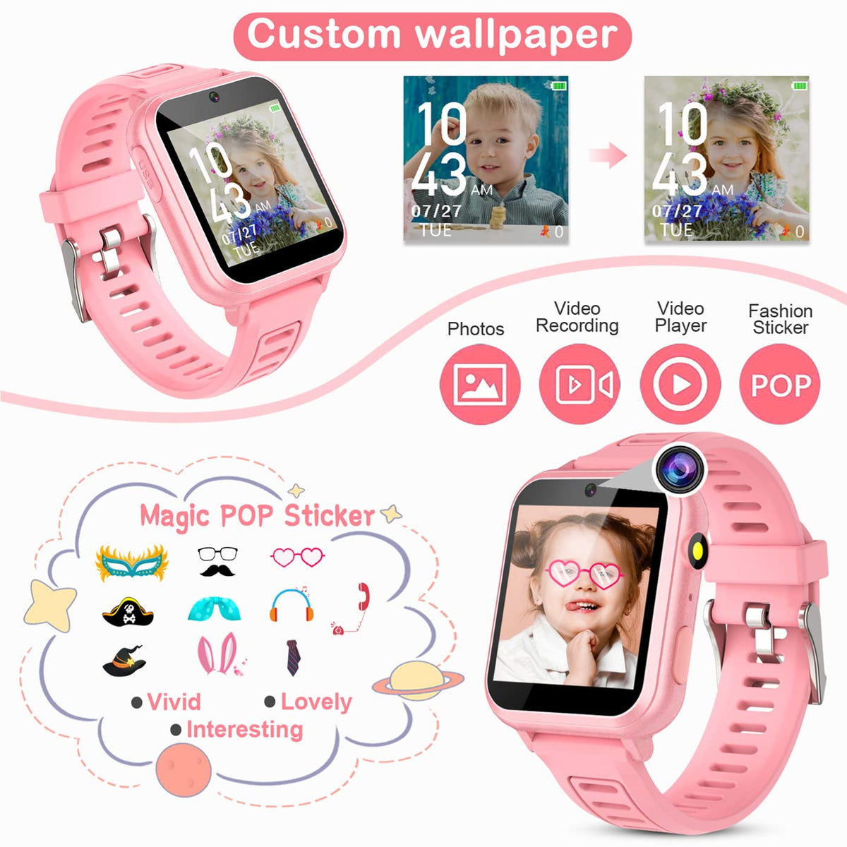 Tixpc Kids Smart Watch music player lets kids enjoy tunes on the go.