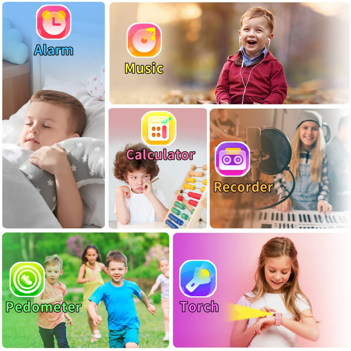 Tixpc Smart Watch pedometer tracks steps for active kids.
