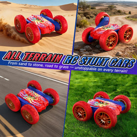Tiyvnsi double-sided design keeps racing momentum as cars flip and keep going.