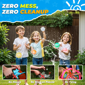 Tizikcon kids enjoying outdoor water fun with vibrant reusable balloons