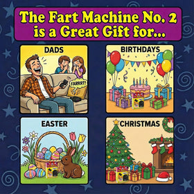 T.J. Wisemen, Inc. Fart Machine #2 includes Energizer battery for immediate use.