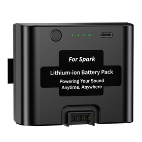 TKTKMETA Spark battery front view, compact power for outdoor parties.