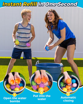 Tlitlimom pool party fun with reusable water bombs for lively outdoor games.