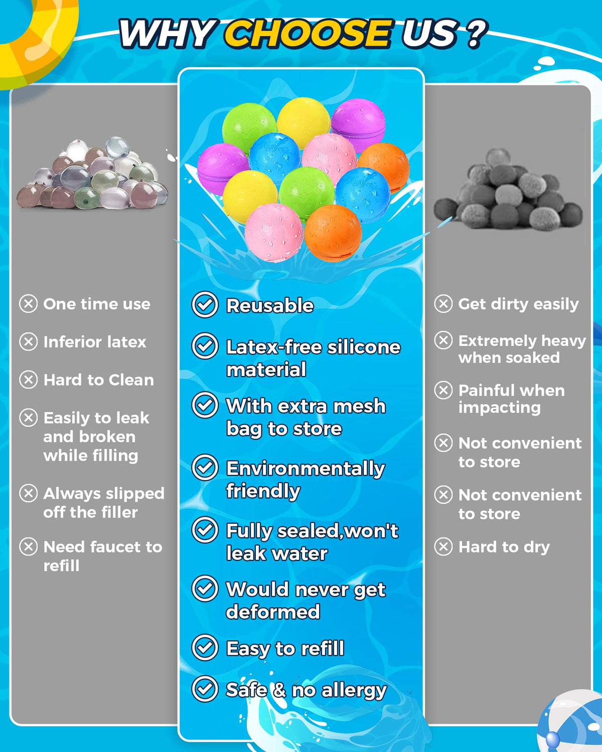 Tlitlimom self-sealing balloon opens on impact for quick reuses.