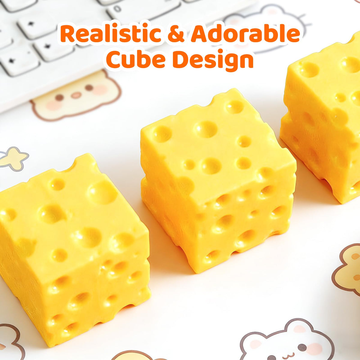 TLM Cheese Squishy four-pack mockup demonstrating convenience