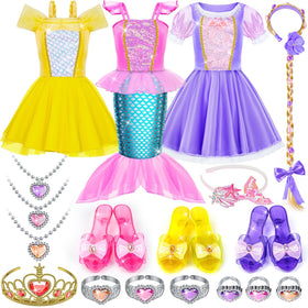 Tlooe princess dress Beauty Rose top with soft fabric for pretend play.