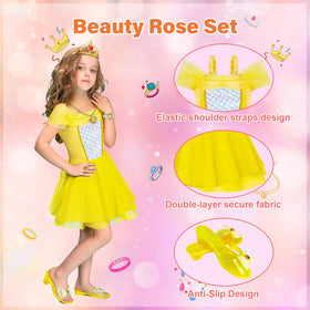 Tlooe princess dress Flower Long Hair skirt uses double-layer gauze for fluffy movement.
