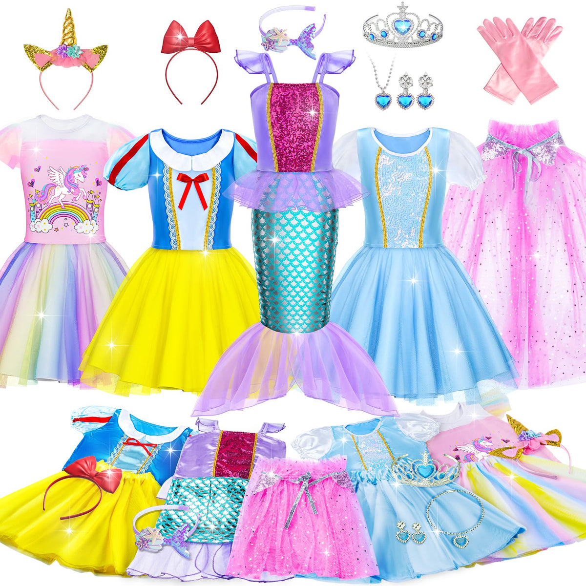 Tlooe princess dress set variety of outfits sparks creative play