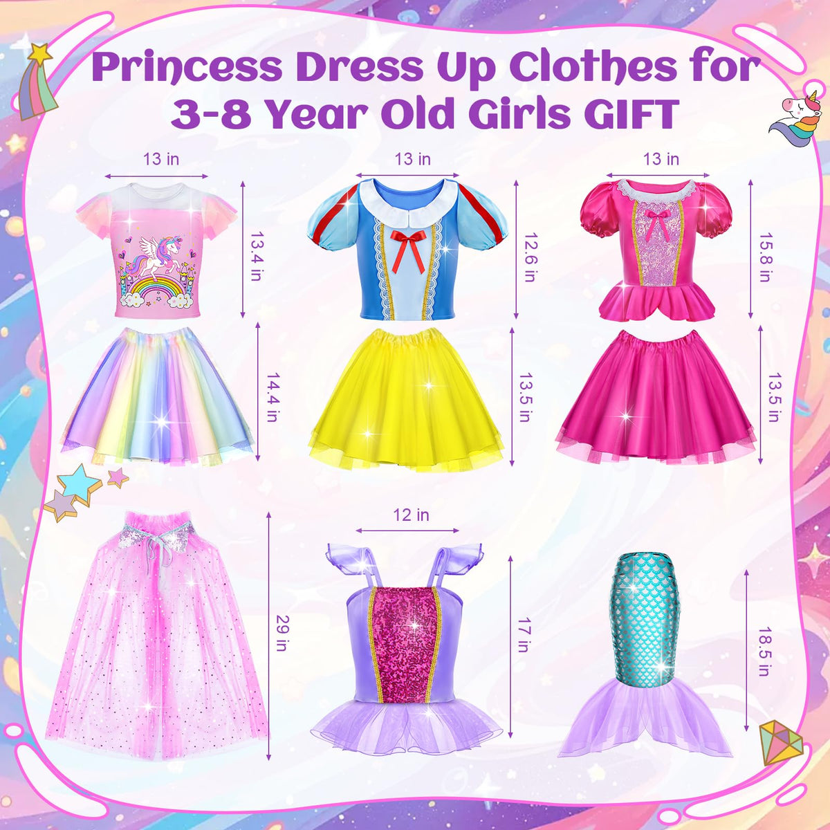 Tlooe Princess play jewelry completes a complete princess look with style.