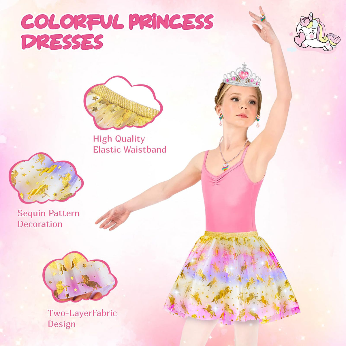 Tlooe blue princess dress up shoes for daily play