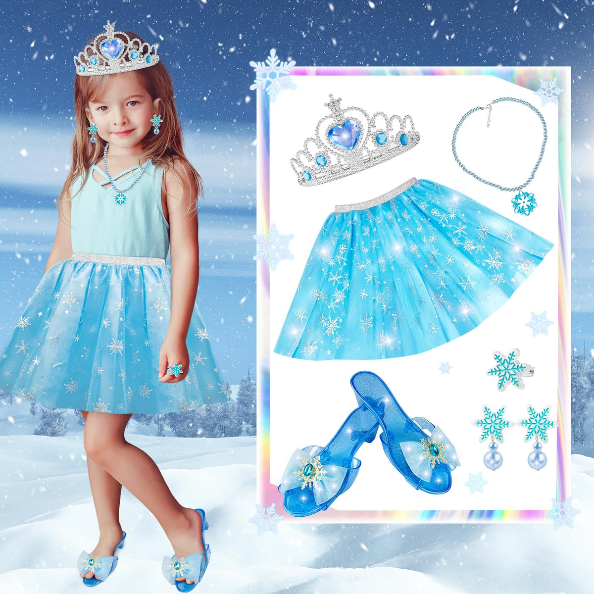 Tlooe mermaid-themed princess shoes with non-slip soles
