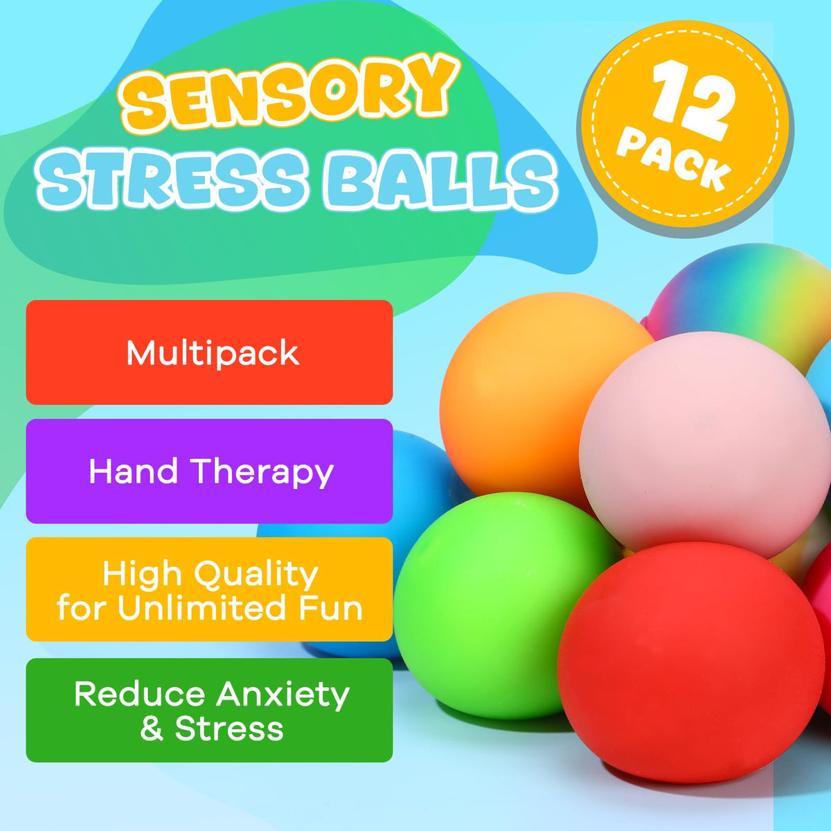 TMHAI fast rising stress balls assorted colors for sensory play