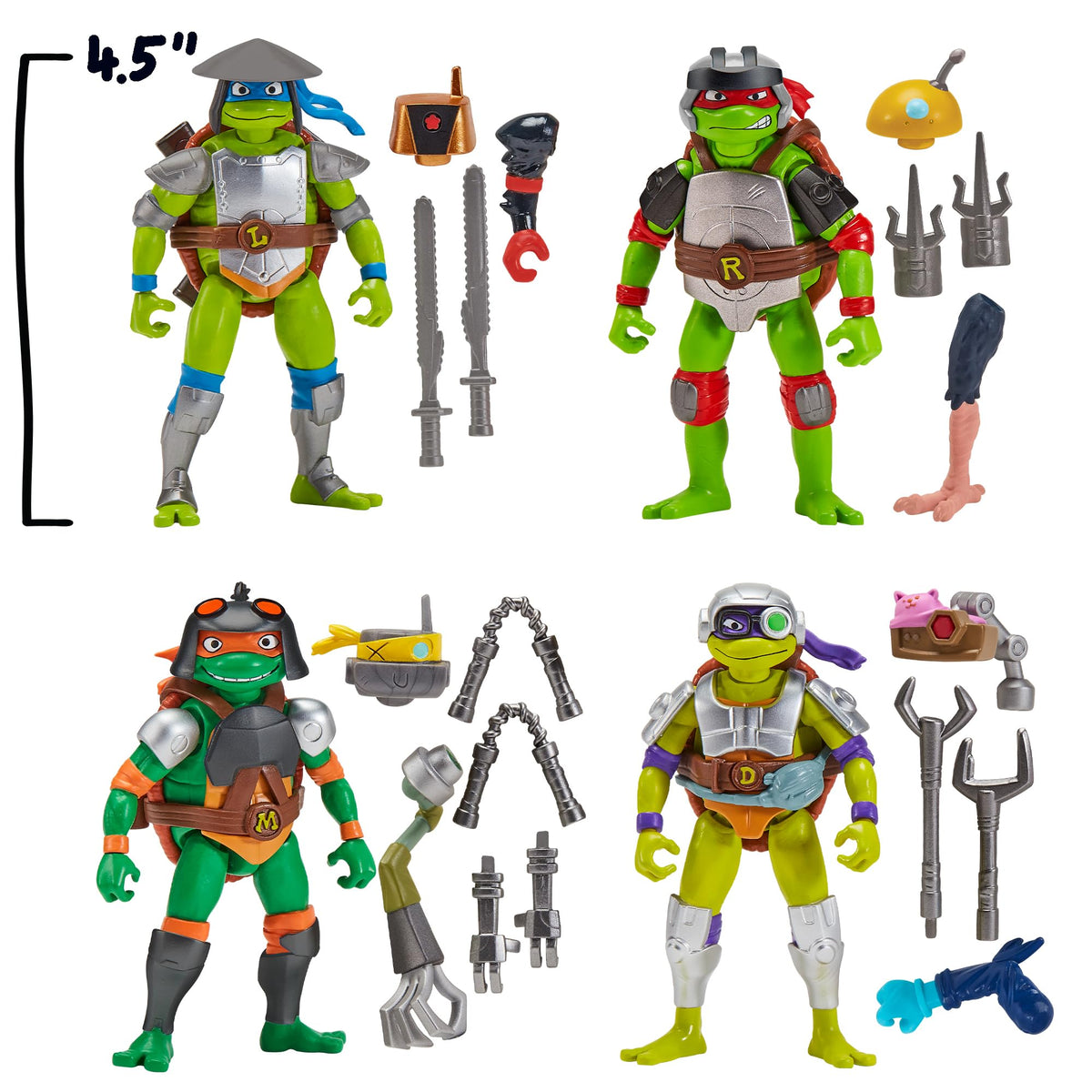 TMNT Armored Donatello figure with authentic detail and swap options for creative scenes.