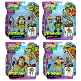 TMNT Armored Raphael figure featuring sturdy build and mix-and-match play options.