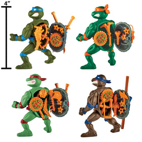 TMNT Classic 4-Inch Turtles back-shell storage ready for accessories