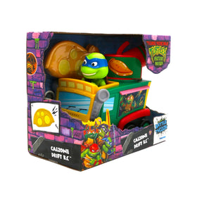 TMNT Mutant Mayhem calzone controller in hand for playful pizza-inspired control.