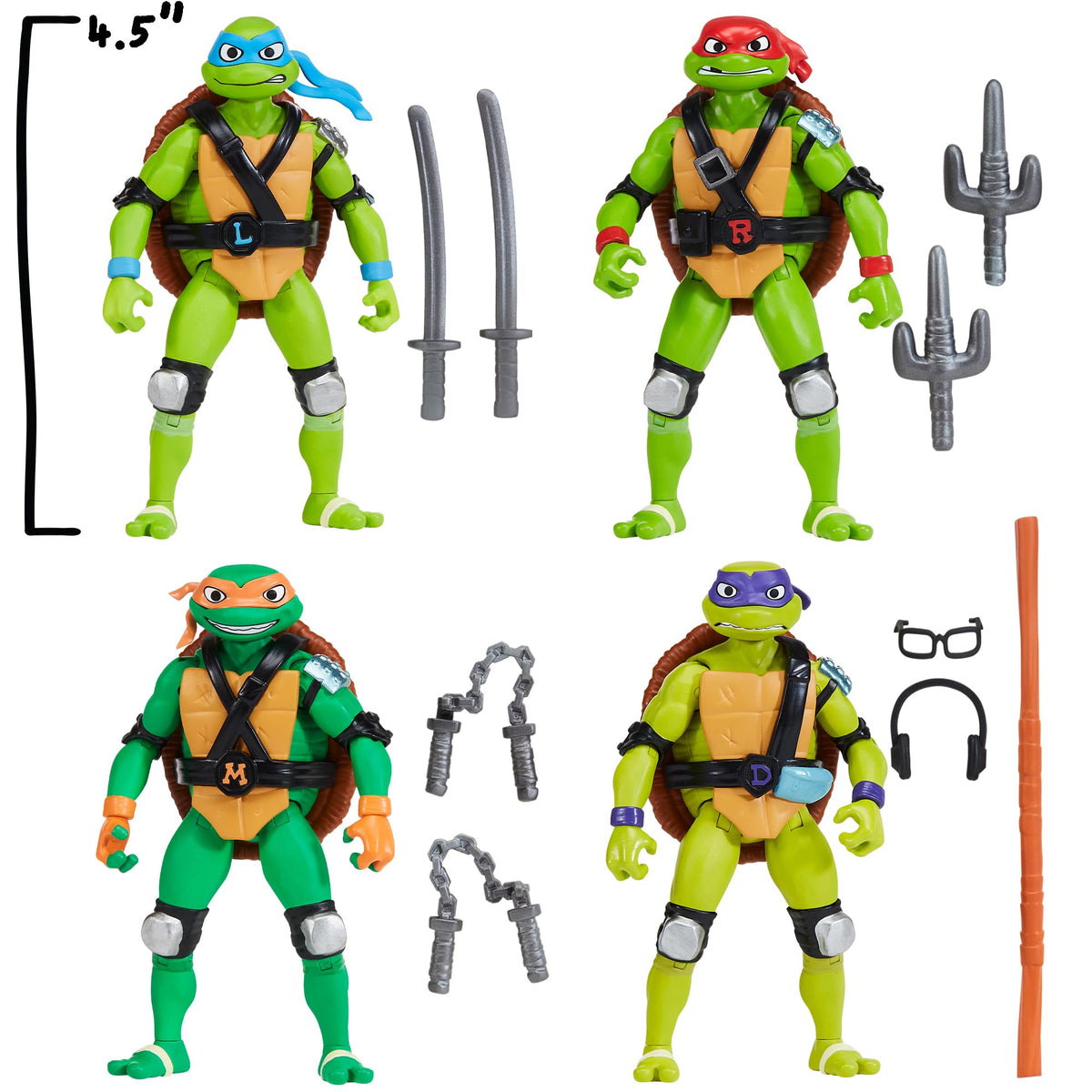 TMNT Shell Spin Michelangelo figure with bright colors for playful display