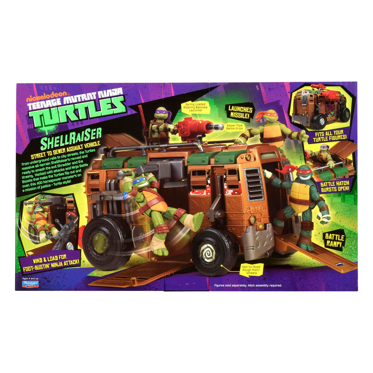 TMNT Shellraiser 2012 fold-down ramps for easy figure access