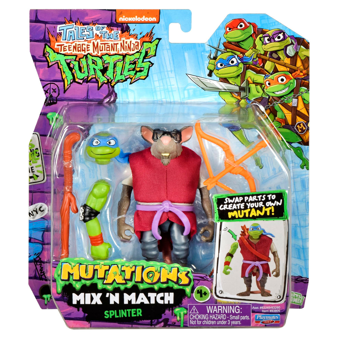 TMNT Splinter Mix 'N' Match head option for dynamic battle poses.