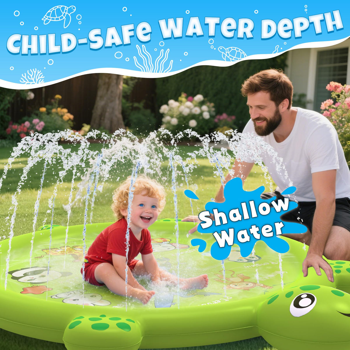 tmstorys Durable PVC surface resists punctures for long-lasting outdoor use.
