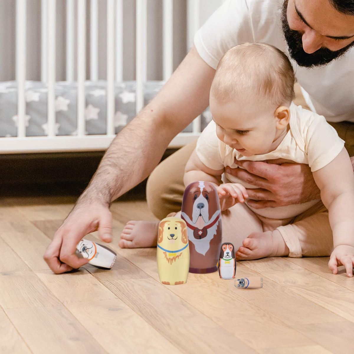 Tngan nesting dolls collection—complete wooden toy set ideal for festive décor and gifts.