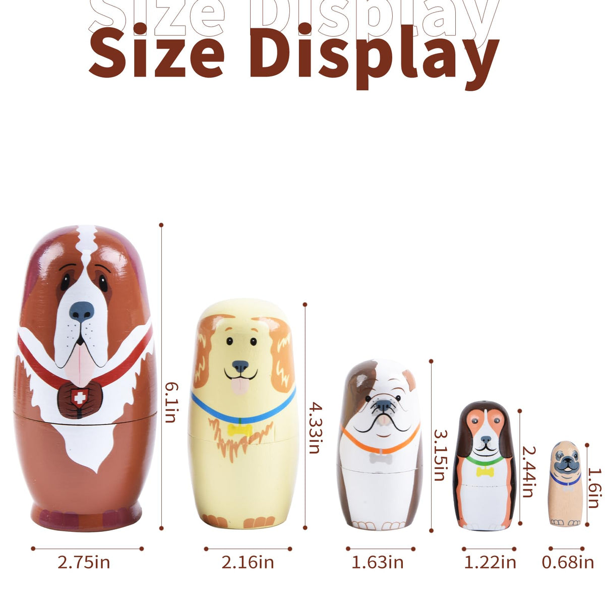 Tngan nesting dolls polar bear—smooth basswood finish for safe, tactile exploration.