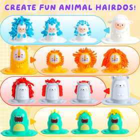TNOIE animal haircuts dough lion demonstrates playful hairstyling and motor skill development