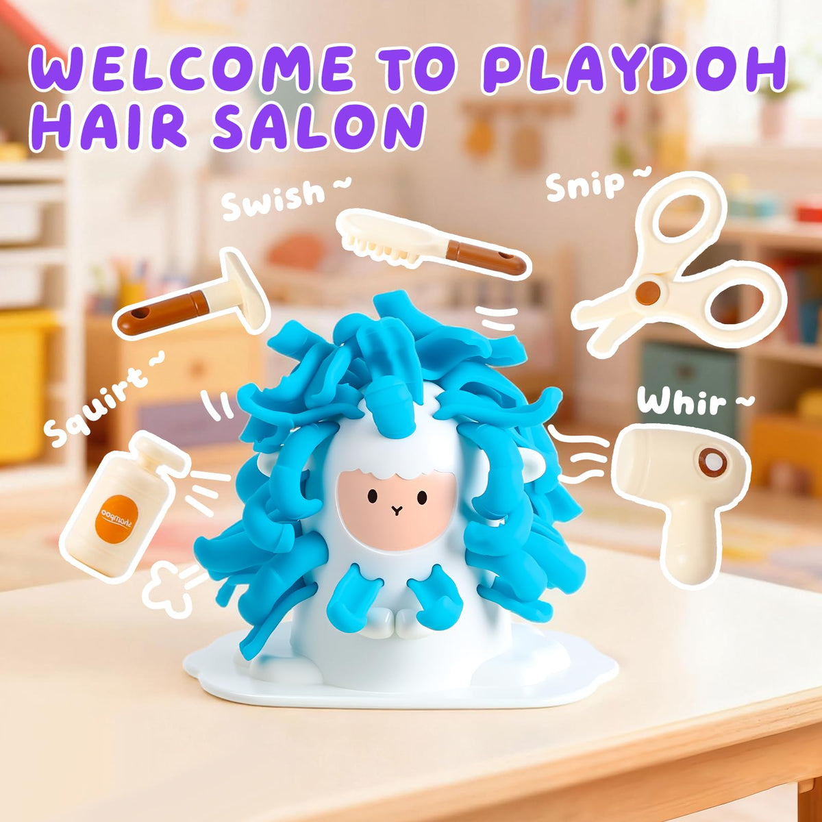 TNOIE animal haircuts dough sheep shows curly locks for pretend styling