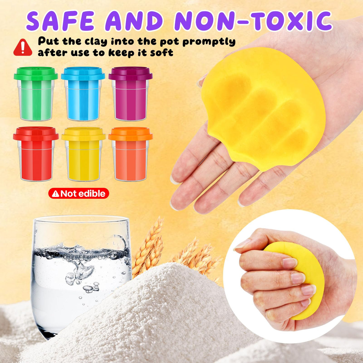 TNOIE color doughs with resealable cans support mess-minimizing storage and reuse