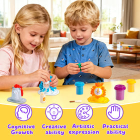 TNOIE dough tools and safe scissors highlight tactile, safe pretend cut-and-style play