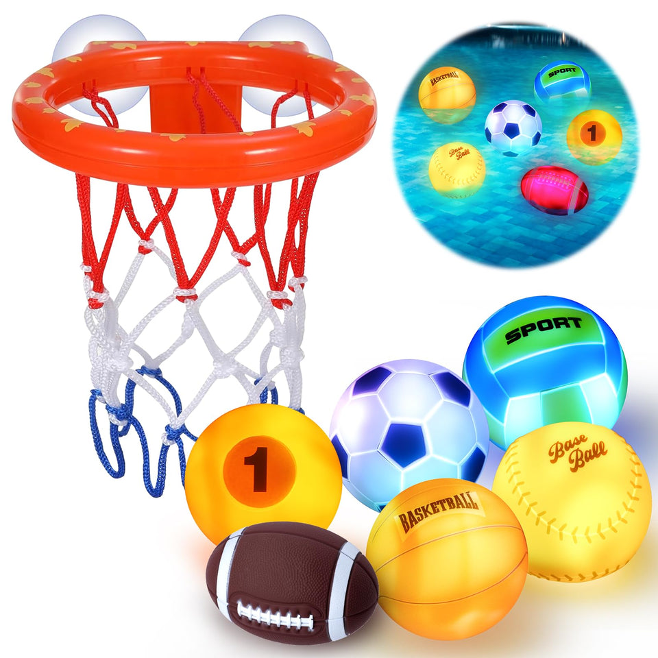 TNOIE light-up bath ball football glow enhances bath-time imagination.