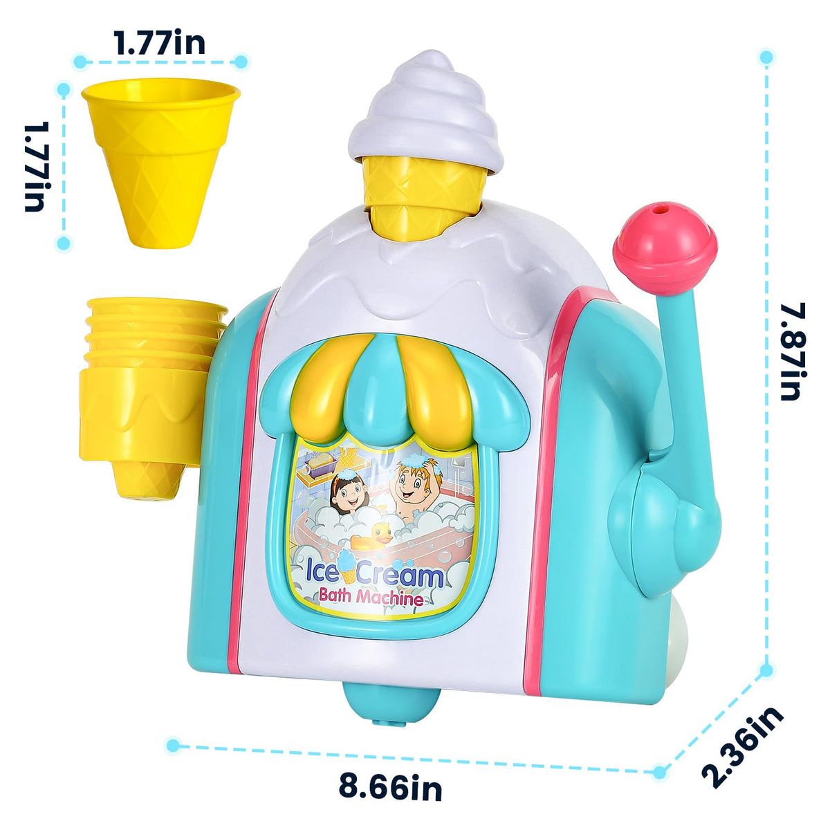 TNOIE pretend ice cream cones encourage creative storytelling and role-play at bath time.
