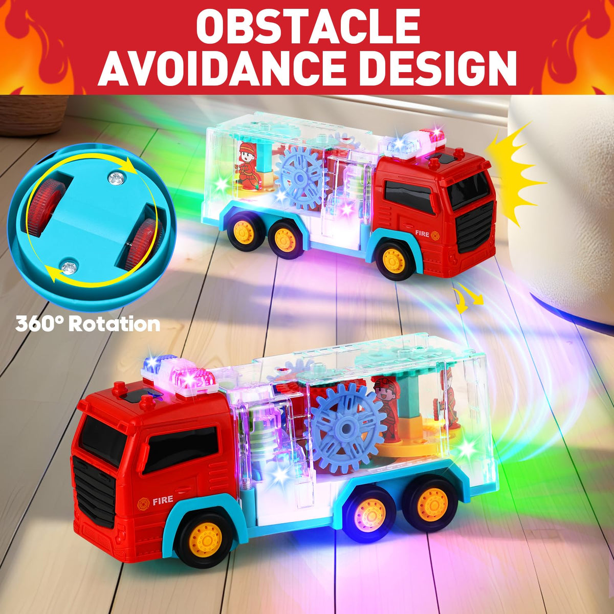 TNOIE rotating gears visible through clear body in motion.