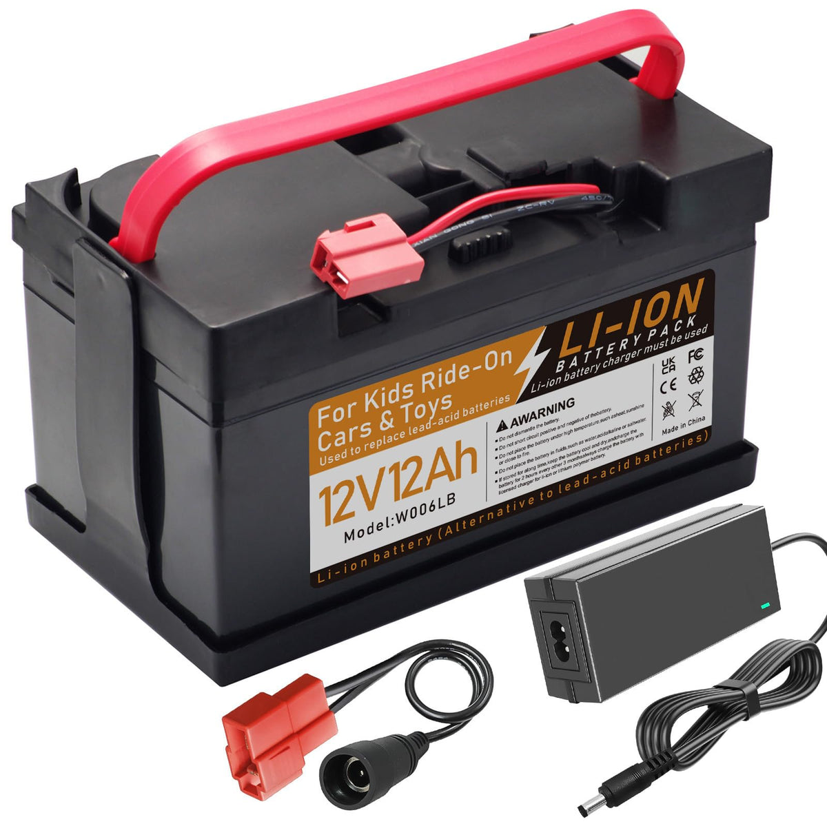 Tnvodejo 24V 8Ah Li-ion battery side view shows compact power for kids' ride-on toys