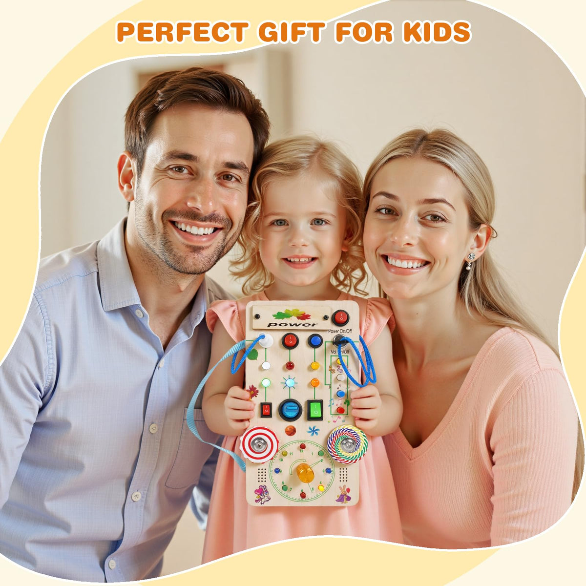 TNYI Montessori wooden busy board offers varied activities for early learning