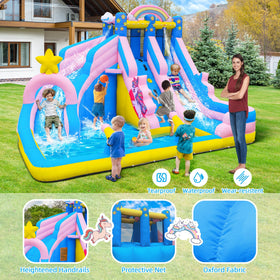 TOAOB water slide with basketball rim invites active outdoor play